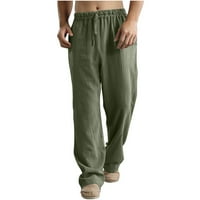 Мъжки панталони Zunfeo Meens- Разхлабени удобни панталони с прав крак панталони еластични панталони твърди панталони Зелени s