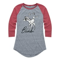 Bambi - Bambi Sketch Art - Графична тениска на Raglan за жени