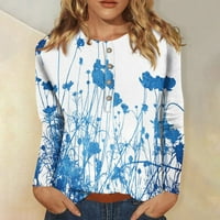 Royallove жени сладки тийнейджъри блузи ежедневни плюс размер основни върхове пуловер за ризи с дълъг ръкав