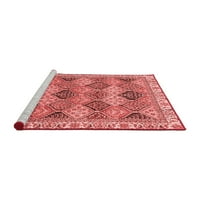 Ahgly Company Machine Wareable Indoor Rectangle Abstract Red Modern Area Rugs, 5 '7'