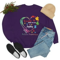 FamilyLoveshop LLC Аутизъм Пъзел Риза за сърце, риза за невроразнообразие, риза за информираност за аутизъм, риза за аутизъм мама, аутизъм мъже жени графична риза Seatshirt
