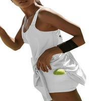Жени летни тенис рокля рокли рокли без ръкави с къси панталони и сутиен атлетически тоалети