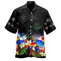 Мъжка пролет лято мода случайни папагал печат парти Плаж Свободен печат риза с къс ръкав мъж гащеризон ежедневни с къс ръкав
