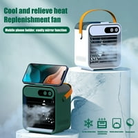 Frogued Set Air Cooler с огледален държач на телефона Овлажняване Дизайн Преносима дръжка Спрея Хидратация Охлаждане вентилатор Ежедневно използвайте снабдяване