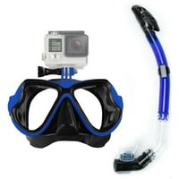 Комплект маски за маска, маска за гмуркане за гмуркане за гмуркане, лесен дихателен шнорхел екипировка с удобна мундщук и монтиране на камерата