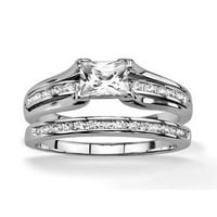 Неговият и нейният комплект за сватбени пръстени от неръждаема стомана и сватбена лента на вечността женски размер мъжки размер 05.5