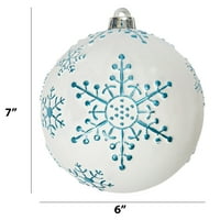 Празнично Време Синя Снежинка Разбиваща Се Коледна Топка Орнаменти, Пакет