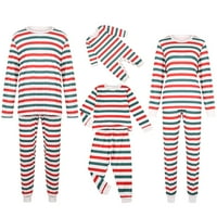 Коледна пижама за семейство съвпадение дрехи комплект раирани съвпадение пижами за възрастни малки деца бебе
