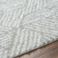Артистични тъкачи облачно шаг геометрична площ килим, почти бяло сиво, 5 '8'