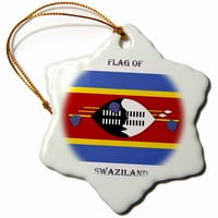 Флаг на Свазиленд Порцеланов орнамент на снежинка Орн-211386-1