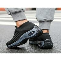 Колиша жени маратонки мрежести чорап за маратонки на обувки, работещи дишащи дишащи обувки въздушна възглавница, черно сиво 5.5
