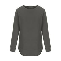 Idoravan ризи с дълги ръкави от жените модни есента зимна солидна пуловерно-деколте на пуловерите с дълги ръкави с дълъг ръкав