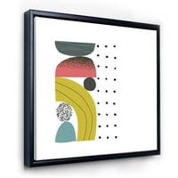 Дизайнарт 'Абстрактно Цветно Геометрично Изкуство Колаж И' Модерна Рамка Платно За Стена Арт Принт