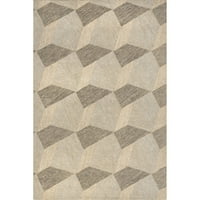 килим с геометрична вълна, 4 '6', естествен