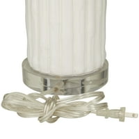 Декмод 30 нагъната основа бяла настолна лампа с бял памучен нюанс