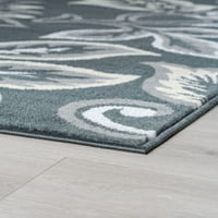Традиционна площ килим цветен тъмно сив вътрешен Правоъгълник лесен за почистване