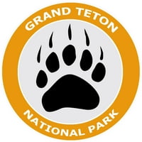 Grand Teton National Park Claw Paw Print -3.5 - Автомобилен прозорец Граница Графика на винил стикер - Природа за риболов пешеходни пътеки за диви животни Мечки Вълци еленски планини