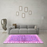 Ahgly Company Indoor Rectangle Oriental Purple Traditional Area Rugs, 2 '5'