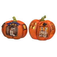 Diamond Halloween Set Ambiance Led Akull Openwork Jack-O'-Lantern за декориране на масата отгоре или призрачна къща тайна стая