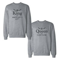 Двойка Суичъри Крал И Кралица Смешни Съвпадащи Потни Ризи