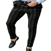 Cindysus мъжки панталони райета молив панталон еластична талия панталони приспособени работни карирани дъна стил a l
