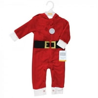 Hudson Baby Unise Baby Plush Jumbsuits, Дядо Коледа, 12- месеца