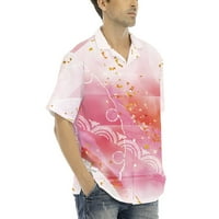 Мъжки ризи Лято отпечатан бутон с къс ръкав надолу по плажа тройник