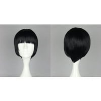 Уникални перуки за човешка коса За Дама 12 черни перуки с перука шапка къса коса с бретон