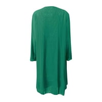 Дамски рокли миди рокля, Ръкав Мода А-линия отпечатани в-Деколте лятна рокля зелено 2хл