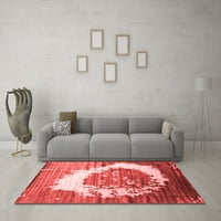 Ahgly Company Indoor Square Abstract Red Contemporary Area Rugs, 5 'квадрат