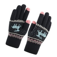Сензорен екран ръкавици двойка ръкавици на сензорен екран лос модели сгъстяващи ръкавици зимни топли ръкавици на пръсти Вълнена прежда черно
