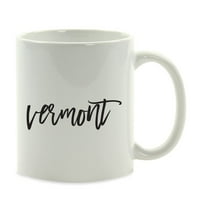 Koyal едро черна калиграфия vermont usa state керамична чаша за кафе