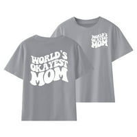 Тениска за малко дете деца момичета сладки отпечатани върхове с къс ръкав размер 100- мама любов тениска Dailywear върхове бебе деца деца Playwear Streetwear