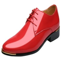 Santimon mens рокли обувки кожена дантела нагоре заобикаляни пръсти оксфорд обувки ежедневни официални бизнес обувки червени САЩ