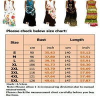 Noilla Ladies Summer Beach Sundress Floral Print Long Maxi Ressions V Neck Tank Fomen Жени секси без ръкави бяло 3xl