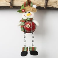 Коледна елха кукла висулка карирана плат мъниста крака Дядо Коледа декорации за лос за домашни партита