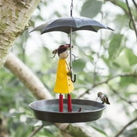 Kitwin момиче и чадър метал дива птица хранилка с висяща верига на открито висяща водоустойчива хранилка за хранене градина декорация хранителни хранилки за любител?