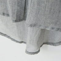 Yuwull ризи с дълъг ръкав за жени ежедневни v шия с дълъг ръкав памучен спално бельо kaftan върхове свободни удобни дамски върхове есенни дрехи плюс размери върхове солиден цвят сив