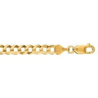 14k жълто злато Sparkle Cut Comfort Courb Chain с копаене на блустър Гритни бижута подаръци за жени