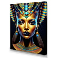 Арт Дизайнарт Нефертити красива египетска богиня и Египетска жена платно изкуство печат в. широко навътре. високо