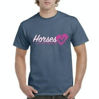 Нормално е скучно - Мъжки тениска с къс ръкав, до мъже с размер 5xl - коне, където е сърцето ми