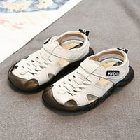 Zodanni Boys Beach Shoes Затворен сандал Fau Leather Sandals Деца туризъм Анти сблъсък лято бяло 5c