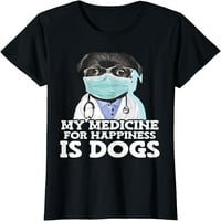 Моето лекарство за щастие е кучета Доктор костюм куче тениски