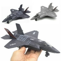 Rygai голяма сплав дърпа назад f-изтребители Модел Музика LED Airplane Toy Gift, светлосиньо