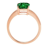 2.0ct asscher cut зелено симулиран изумруден 14k розово злато годишнина годежен пръстен размер 6.5