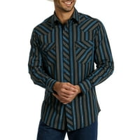 Мъжка риза с дълъг ръкав раирана Западна риза