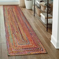 Ръчно изработена многоцветена юта памук зона за килим за домашен декор за трапезария килим на открито градинска зона пода