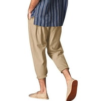 Панталони за мъжете уютни плътни цветни еластични талии за небрежна дължина на глезена джоб