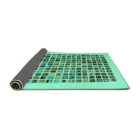 Ahgly Company Indoor Rectangle Abstract Turquoise Blue Contemporary Area Rugs, 6 '9'