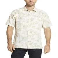 Ван Хойсен Мъжки въздух тропически печат с къс ръкав Бутон надолу риза